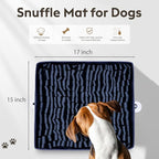 Snuffle Mat for Dogs, Dog Puzzle Mat, Interactive Dog Toys for Enrichment,Sniff Mats with Non-Slip Backing,Suitable for Breeds and Sizes of Dogs (Navy, 17" X 15")