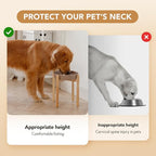 9.5inch Ceramic Dog Raised Slow Feeder Set, Elevated Bowl with Wooden Stand for Large Dog, Slow Feeder Dish for Fast Easters, Anti-Gulping(Brown Coffee, Single Bowl+ Stand)