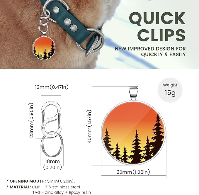 QR Dog Tags Personalized for Pets Custom Dog Tags Dog Name Tag QR Code Pet Tags Smart Pet ID Tags Free Online & Scan QR Receive Instant Pet Location Alert Email