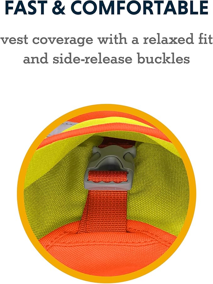 Ruffwear, Lumenglow High-Vis Dog Jacket, High-Visibility Protection for Day and Night, Blaze Orange, XX-Small