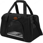 Cat Carrier Dog Carrier Pet Carriers for Medium Small Cats Dogs Puppies up to 15 Lbs,TSA Airline Approved Small Dog Cat Carriers Soft Sided,Collapsible Travel Puppy Carrier (Black, Medium)