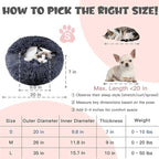 Himax Dog Beds for Small Dogs, Donut Dogs Beds with Blanket Attached, Calming Dog Bed Washable (20"/26"/35") Grey