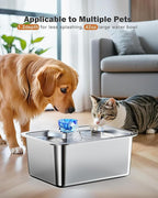 Dog Water Fountain for Large Dogs, tainless Steel 3Gallon Extra Big Pet Fountains, Dog Water Bowl Filter Automatic Dog Bowl Dispenser,Drinking Bowls for Multi Pets, Easy to Clean, Quiet Pump