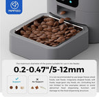 PAPIFEED Automatic Cat Feeder Upgrade, WiFi Pet Feeder with APP Control for Remote Feeding, Detachable for Easy Clean, Dual Power Supply,1-10 Meals Per Day for Multiple Pets(Gray)