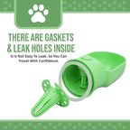 Leak Proof Portable Dog Water Bottle with Bowl – Travel Pet Water Dispenser for Walking & Hiking – Food Grade Plastic – Choose from 3 Colors (Green, 320 ml)