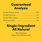 Premium Dog Treats, Freeze-Dried Raw 100% Cage-Free Chicken Liver, Single Ingredient, Protein Rich, Non-GMO, No Wheat or Corn, 3 oz