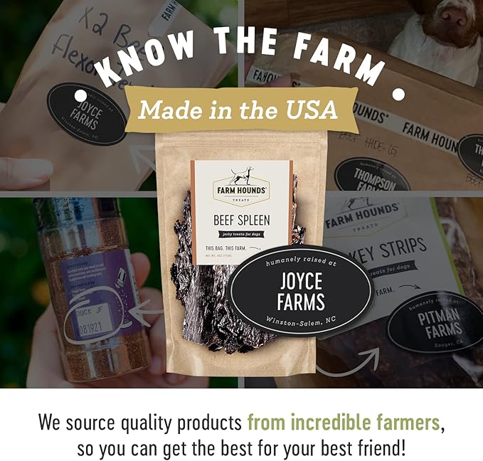 Farm Hounds - Beef Spleen - Premium Natural Beef Spleen Jerky For Dogs - Made From 100% Humanely Raised Cattle - Organ Treat - Great For Training & Treats - No Added Fillers - Made in USA -4oz -1 Pack