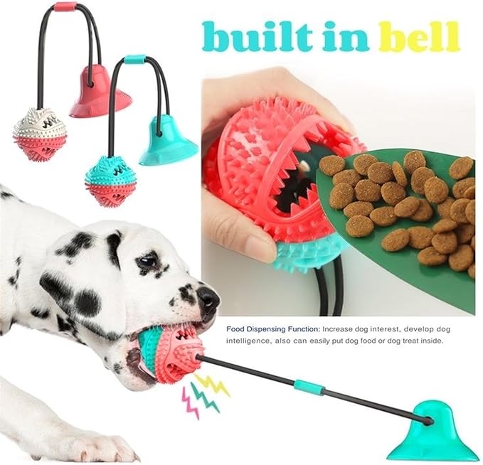Suction Cup Dog Toy – Interactive Dog Toy for Aggressive Chewers, Durable Tug Rope & Treat Dispensing Ball for Training, Teething & Boredom Relief. for Medium & Large Dogs.