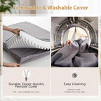 BFPETHOME Outdoor Dog Beds for Large Dogs, Waterproof Dog Bed for Medium, Large, Extra Large Dogs, Orthopedic Dog Bed with Removable Washable Cover, Egg Crate Foam Pet Bed Mat. (54 x 36 in, Grey)