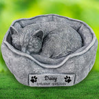 Cat Memorial Stones Garden Statues Engraved with Name, Personalized Pet Memorial Stones for Cat Headstones Grave Markers Tombstones Sympathy Gifts Loss Gifts Outdoors