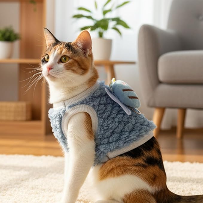 3 Pcs Kitten Clothes, Yorkie, Chihuahua Puppy Clothes, Colorful Teacup Dog Cat Vest with Bee Dolls, Soft Small Dog Sweater, Cute Puppy Jumper for Mini Newborn Dogs,Cat (XX-Small)