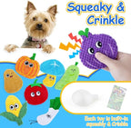 Dog Toys No Stuffing, 8 Pack Dog Squeaky Toy, Crinkle Plush Chew Toy for Small, Medium Breeds, Flat Stuffless Puppy Cute Durable Interactive Toys for Aggressive Chewers