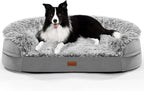 Gimars 3.7in Ultra Thick Orthopedic Dog Beds for Large Dogs,Soft Egg Foam Dog Sofa Bed, 28D Crate Foam Washable Cover, Waterproof Lining Supportive Half-Round for Aging Dogs 41.3x32.6x7.7in