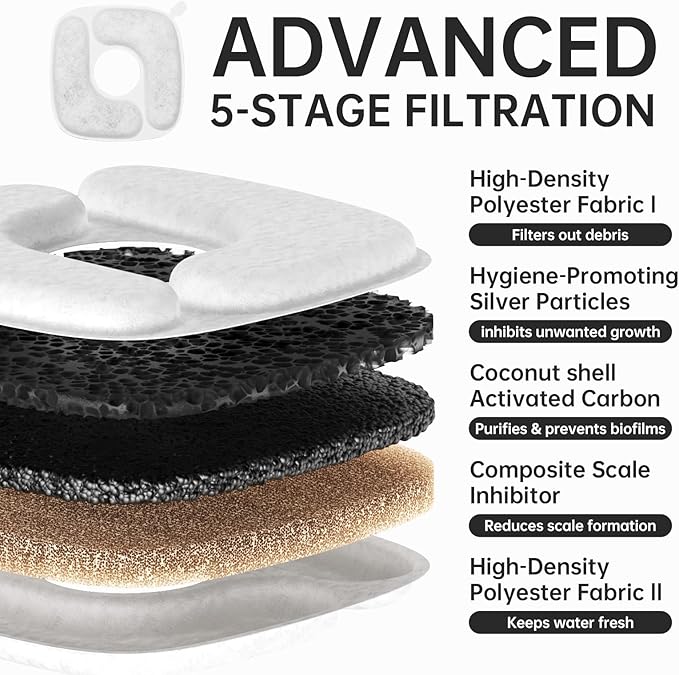 Veken Award-Winning Small Pet-Friendly Cat Water Fountain with Stainless Steel Lid & Quiet Pump, Easy to Clean & Assemble, 50oz Mini Water Dispenser Gifts for Christmas, Cats and Small Animals, Silver