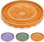 Silicone Dog Feeding Bowl with Suction Cup, Dog Puzzle Feeding Bowls for Heathy Eating - Non Slip Design (Orange)