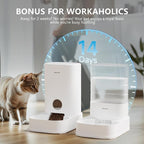 PAWGETHER® 2 Pack Gravity Cat Feeder and Water Dispenser 1 Gallon/3.5L Automatic Cat and Dog Feeder and Waterer with Pet Food Bowl for Puppy Kitten