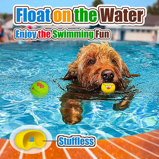 Squeaky Dog Toy for Small Dogs Latex Soft Puppy Toys Small Dog Toys Balls, Smile Face Flat Squeaky Dog Balls for Mini, Small Breeds