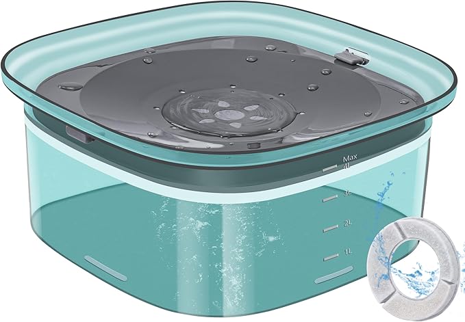 UPSKY 4L Dog Water Bowl 135oz No Spill Dog Bowl Extra Large Capacity Slow Drinking Water Feeder, Splash Proof Pet Water Dispenser Vehicle Carried Travel Water Floating Bowl for Dogs, Cats