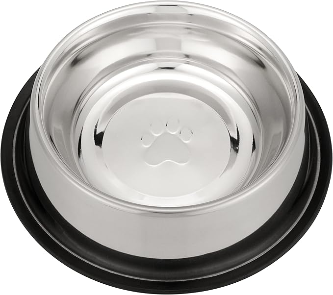 Neater Pet Brands - Stainless Steel No-Skid & Non-Tip Dog Bowl for Food or Water (64 oz, Stainless Steel)