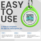 Cat Tags Personalized Small, QR Code Cat Name Tags for Kitten Collar, Scan Location Alerts, Green S