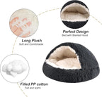 Dog Beds for Small Dogs, Cat Bed Cave, Washable Cute Cat Bed, Cozy Nook Pet Bed for Dogs or Cats, Anti-Slip Puppy Bed Fits up to 5 lbs Pets(Dark Grey, 16" x 16")