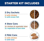 Hill's Prescription Diet k/d Kidney Care Starter Kit Variety Pack Cat Food, 5.25 oz. Dry Food (2), 5.5 oz. Can (2), 2.9 oz. Can (4)
