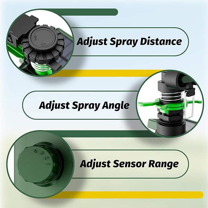 Motion Activated Sprinkler Deer Repellent Devices with Flashing Light, Solar Powerd Cat Repellent Outdoor with Motion Sensor - Keep Rabbits Shunks Dog Raccoons Birds Away from Lawn and Garden