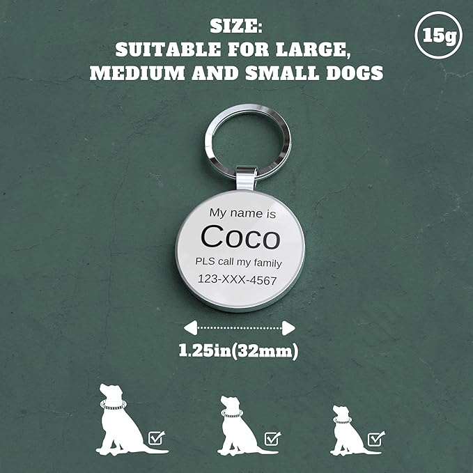 Dog Tags Personalized for Pets Custom Dog Tags Dog Name Tag QR Code Pet Tags Smart Pet ID Tags Free Online Pet Page Prevent Lost/Modifiable Colorful Paw Print