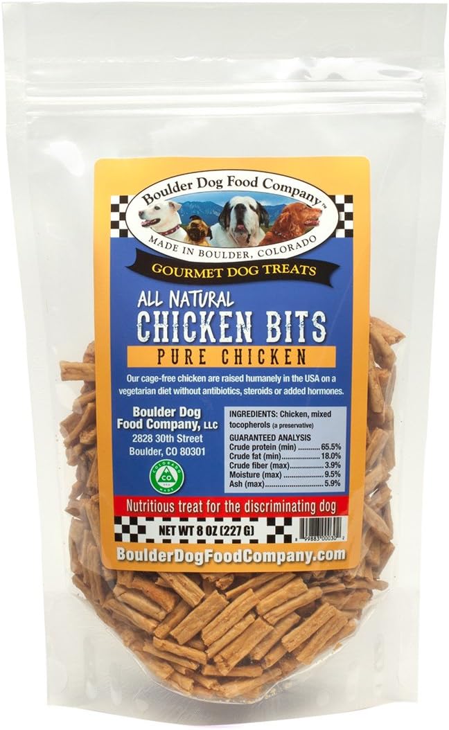 Chicken Bits, 8 oz: Grain Free Dog Treats - Dog Treats Made in USA Only - All Natural Dog Treats - Healthy Dog Treats - Dog Snacks (Pack of 3)