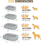 Orthopedic Waterproof Large Dog Bed: Memory Foam Washable Dog Bed with Bolsters - XL Removable Washable Cover for Medium Large Sized Pet - Non-Slip Bottom - Silver