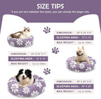 Donut Dog Beds for Medium Dogs, Calming Round Cat Beds for Indoor Cats, Cute 3D Textured Flower Pet Bed with Removable Washable Cover and Anti-Slip Bottom（Purple，30"）
