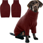 IECOii XXXL Dog Sweater,Warm Dog Sweaters for Extra Large Dogs Girl Boy,Stretchy & Cozy,Turtleneck Knitted Pullover for Pet Wear On Christmas,Easy On Doggy Sweatshirt for Labrador (Burgundy,3XL)