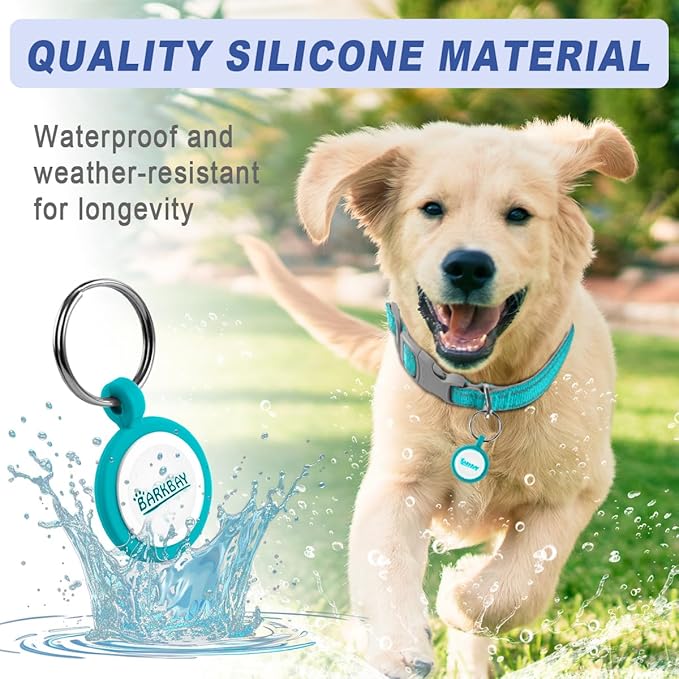 Dog Tags Personalized,QR Code Smart Pet ID Name Tag,Instant Location Alerts,Easy Online Profile Updates,No Fees,No Apps,Anti-Lost,Waterproof Silicone Dog Cat Tag for Small,Medium,Large Dogs(Blue)