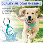 Dog Tags Personalized,QR Code Smart Pet ID Name Tag,Instant Location Alerts,Easy Online Profile Updates,No Fees,No Apps,Anti-Lost,Waterproof Silicone Dog Cat Tag for Small,Medium,Large Dogs(Blue)
