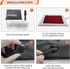 Heated Dog Bed with12V～24V Safe Voltage, Electric Heating Arthritis Orthopedic Dog Bed with Thickened Memory Foam, Heated Pet Bed with Waterproof Cover for Medium Dogs, Large Dogs (Medium)