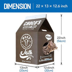 FluffyDream Cat Condo Scratcher Post Cardboard, Milk Box Shape Cat Scratching House Bed, Black Color