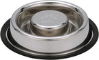 Neater Pet Brands Stainless Steel Slow Feed Bowl - Non-Tip & Non-Skid - Stops Dog Food Gulping, Bloat, Indigestion, and Rapid Eating (3/4 Cup)