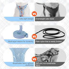 BEAUTYZOO Cat Harness and Leash Set for Walking Escape Proof, Neck Release Adjustable Harness for Kitten Puppy Small Medium Large Cats, Soft Cute Easy Control Small Cat Harness for Cats Boy and Girls