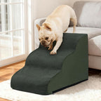 3-Step Dog Ramp and Stairs for Sofa and Chair - Non-Slip Sturdy Pet Steps for Small Dogs and Cats,15.7" H,Green