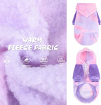 BINGPET Tie Dye Dog Hoodie,Fleece Dog Sweatshirt Puppy Sweater with Leash Hole,Warm Dog Sweater Dog Winter Clothes with Pocket,Pet Outfit Dog Sweaters for Small Medium Dogs Boy and Girl (Pink,M)