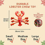 Christmas Dog Toys, Squeaky Tough Rope Tug of War Dog Toys, Interactive Plush Chew Toys, Dog Gifts for Puppy, Small Medium Large Dogs - Lobster