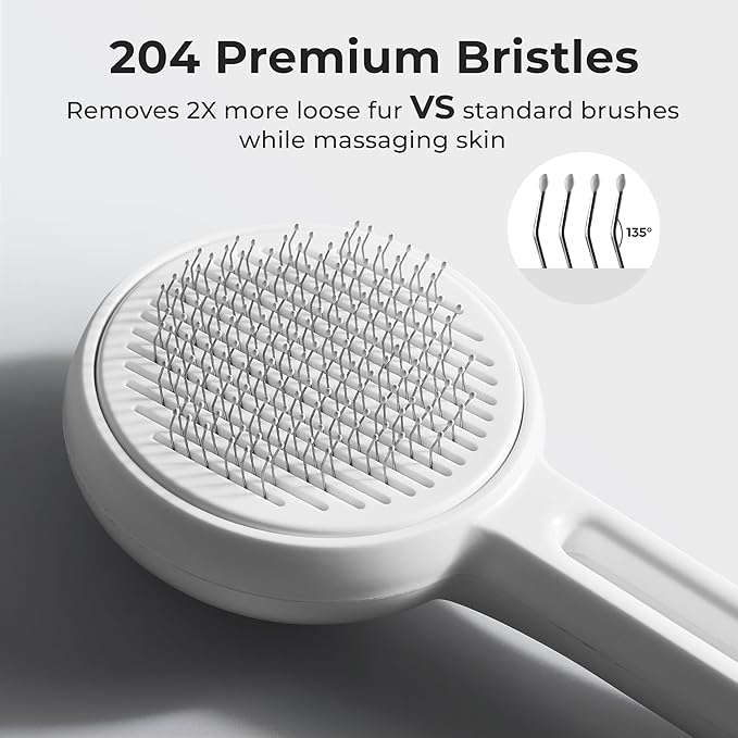 Self Cleaning Slicker Cat & Dog Brush - Skin Friendly Shedding Grooming Tool for Pets, Pet Supplies Accessories, Deshedding Comb for Short Long Haired Kittens, Massage Function to Removes Loose Fur