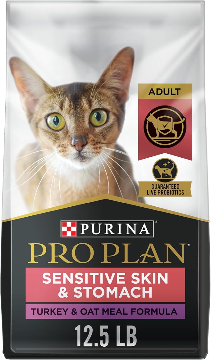 Purina Pro Plan Sensitive Skin and Stomach Dry Cat Food Turkey and Oat Meal Formula - 12.5 lb. Bag