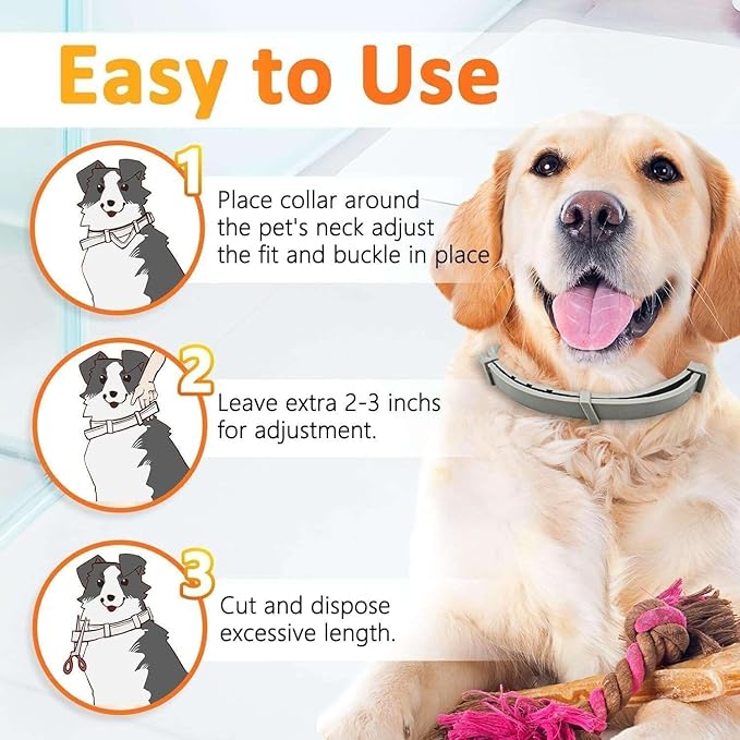 Flea Collars for Dogs, Dog Flea & Tick Control Flea Collar 8 Months Protection, Waterproof Dog Flea Collar, Flea Prevention for Dogs with Comb