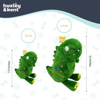 Huxley & Kent Funny Dog Toy w/Squeaker – Holiday Power Plush Squeaky Dog Toys for Small, Medium & Large Dogs – Soft Stuffed Animal for Indoor Play & Fetch - Tree Rex 2.0, Large