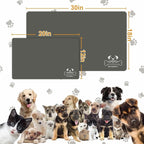 12"×20" Dark Grey Absorbent Dog Mat for Food and Water Bowl- Quick Dry Durable Feeding Mat for Dog and Cat Easy Cleaning Pet Supplies for Messy Pets