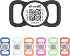QR Code Dog Tag with NFC, Personalized Pet ID Tag, Silicone Dog ID Tag, Modifiable Pet Online Profile, Multiple Emergency Contact, Scan QR Code Send GPS Location Email (Small, Black&White)