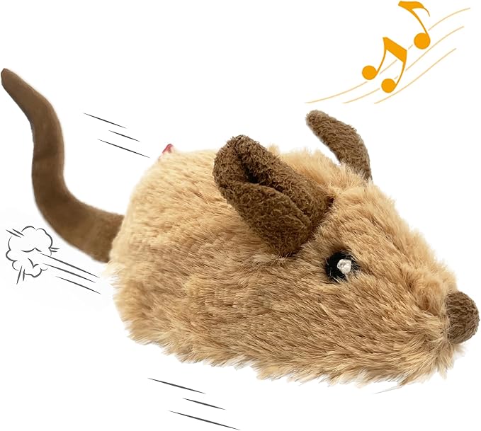 PETGEEK Gigwi Interactive Cat Toys for Indoor Cats, Moving Toy for Bored Indoor Adult Cats, Automatic Electronic Moving Mouse Cat Toys with Realistic Squeaky, Kitten Toys for Hunting Play Exercise