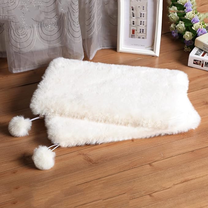 SHENGOCASE 2-Pack 11.8" x 31.5" Faux Rabbit Fur Cat Condo Replacement Cushion. Cat Dog Bed Cushion Pad Mat, Cat Pad for Window Perch Cat Tree Tower, Cat Dog Carrier Cage Crate Kennel Furniture