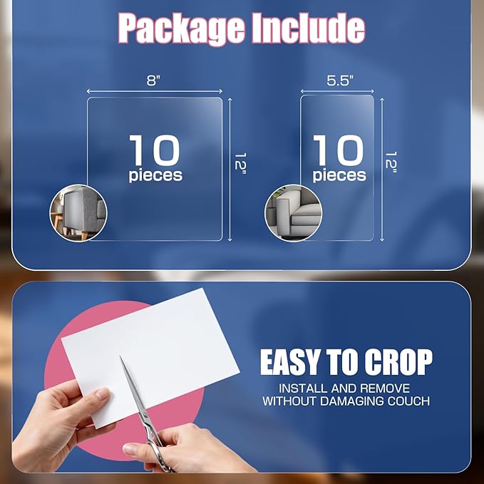 20PCS Cat Scratch Furniture Protector, Couch Protectors Tape from Cats Claws Scratching, Single Sided Clear Sticky Sheets Proof Clawing Sofa Corner Protection Cover Anti Scratch for Furniture